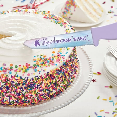Farberware 8 Inch Purple Resin Coated Stainless Unicorn Cake Knife