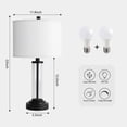 thumbnail image 2 of Modern Style Touch Control Table Lamps Set of 2 with 2 USB Charging Ports, For Living Room Bedroom Home Office,LED Bulb Include,22 * 11.8 * 11.8 Inch, 2 of 7