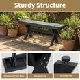 thumbnail image 5 of DEAUL 44.5" HIPS Outdoor Bench, X-Shaped Backless Garden Bench, All Weather Patio Seating, Easy Assembly for Garden, Porch & Park-Wood-Grain Black, 5 of 7