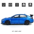 thumbnail image 2 of 2016 Impreza Wrx Sti S207 Coches modelo fundido a presión Coche de juguete deportivo de carreras Vehículos fundidos a presión de metal para niños a escala 1/32 con luz 4 puertas Capó abierto y maleter, 2 of 5