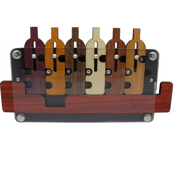 6 Bottles (Flaschenzug) - Wooden Puzzle Brain Teaser
