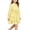 Yellow, variant on Auroural Girls Long Sleeve Shirt Dress Lapel Button Tiered Ruffle Dress Waist Casual Kids Outfit