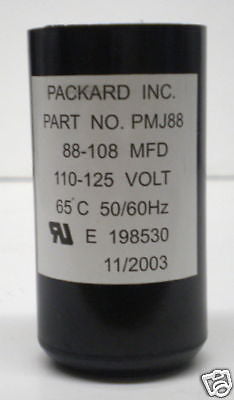 PMJ88 PACKARD Start Capacitor 88-108 MFD 110-125 Volt 