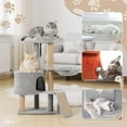 thumbnail image 5 of ZephyPaws 39in Cat Tree for Large Adult Cats,Cat Tower with Scratch Posts,Condo,Hammocks,Large Perch,Toys,Light Gray, 5 of 10