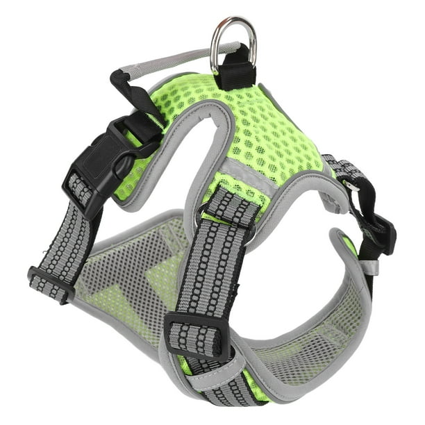 Arnés para perros, transpirable, suave, reflectante, ajustable, chaleco para perros con asa, anillo de correa para caminar y correr L