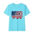 thumbnail image 2 of MKOSPLRT USA Flag Tee Shirt for Toddler Girls Boys Short Sleeve Crew Neck Red White and Blue Tshirts Independence Day Graphic Tees Kids Clothes, 2 of 5