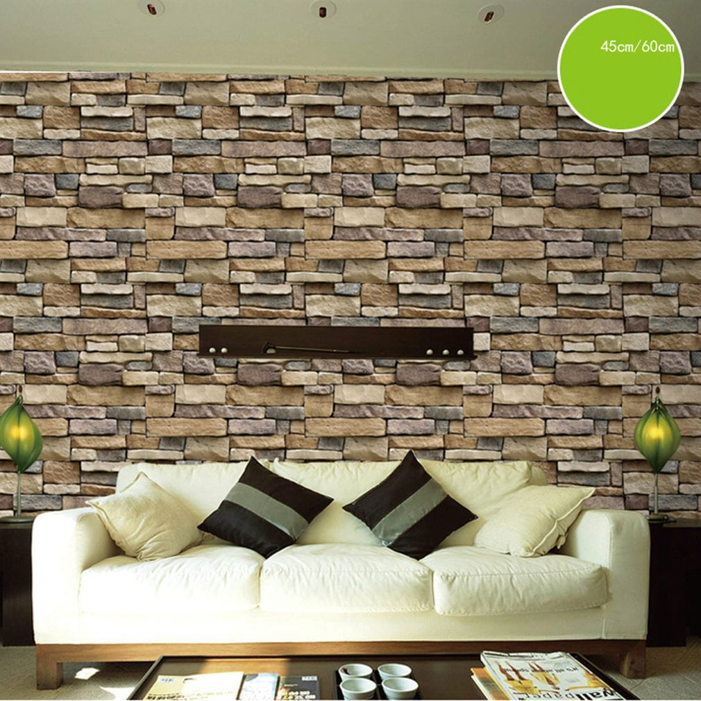 Stone Peel and Stick Wallpaper-3D Rock Wallpaper-Stacked Stone