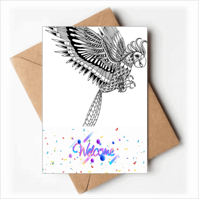 Bird Paint Flying Loyal Art Deco Fashion Welcome Back Greeting Cards Envelopes Blank