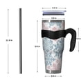 thumbnail image 4 of 40oz Tumbler,Blue and Pink Christmas Snowflake Pattern Insulated Tumblers with Removable Handle,Stainless Steel Double Vacuum Coffee Tumbler Cup with Straw for Home,Office,Travel,Party, 4 of 5