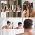 thumbnail image 2 of 3 Way Mirror for Hair Cutting,360 Trifold Mirror with Height Adjustable Telescoping Hooks,and 5X Magnification,for Makeup, Hair Styling, 2 of 6