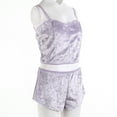 thumbnail image 3 of Women 2PCS Lingerie Set Slim Solid Sling Crop Top Short Elastic Band Pants, 3 of 9