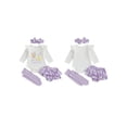 thumbnail image 2 of BemeyourBBs Newborn Baby Girl Easter Outfits Easter Bunny Long Sleeve Romper Rabbit Ruffle Skort Shorts Skirt Headband Socks Set Spring Summer Clothes, 2 of 9