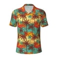 thumbnail image 2 of Daiia Colorful Hawaii Palms Pattern Men’s Polo Shirts,Solid Deck Shirt,Classic Fit, Breathable Cotton Polo for Casual and Sport Wear-Large, 2 of 9