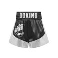 thumbnail image 3 of Hansber Kids Boys Boxing Shorts Muay Thai Fighting Shorts Training Trunks Grappling Martial Arts Black&Silver 16, 3 of 5