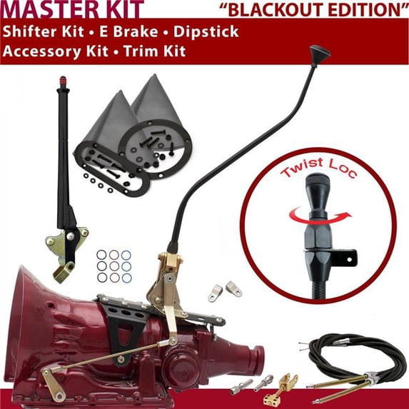 American Shifter FMX Shifter Kit Black 23 in. Swan E Brake Cable Clevis Trim Kit Dipstick for DE11D