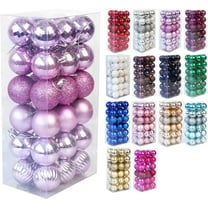 Christmas Balls Ornaments，36 Pcs Shatterproof Christmas Tree Decorations Hanging Ball for Xmas Tree Holiday Wedding Party Decoration 1.6" ( 40mm ) Set Light Purple Christmas Ball
