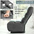 thumbnail image 5 of Gymax Swivel Folding Floor Chair 6-Position Gaming Chair w/ Metal Base Grey, 5 of 10