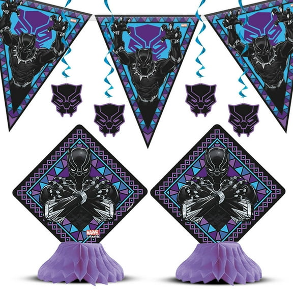 Black Panther Decorating Kit (7 Pack) - Party Supplies Decoration