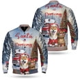thumbnail image 3 of Santa is Coming Shiba Inu Merry Christmas Xmas Noel Truck Tree All Over Print 3D Baseball Jacket Shibas Dog Lovers Gifts Idea Bomber Jacket Softball - 02023, 3 of 6