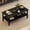 Black, variant on Coffee Table with Storage Shelf, Farmhouse 2-Tier Solid Wood Coffee Table with Turned Legs & Wave Edge Shelf for Living Room, Antique Black