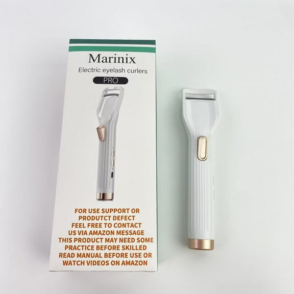 Marinix Electric eyelash curlers,Heated Eyelash Curler Premium PRO - Fast Heat up in 8s , White