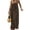 Coffee Brown, variant on Womens Summer Spaghetti Strap Maxi Dresses Backless Boho Beach Lounge Long Sundresses