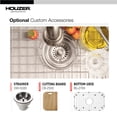 thumbnail image 7 of Houzer Medallion Designer  27 inch Stainless Steel Undermount Single Bowl Kitchen Sink with Strainer- MS-2700-1, 7 of 7