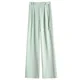 thumbnail image 2 of Pantalones de estilo chino de pierna ancha para mujer, nuevos pantalones de primavera, suaves y puros, combinables, largos, elegantes, con botones, estilo vintage, 2 of 5