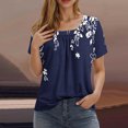 thumbnail image 2 of Camisetas de Cuello Redondo Impreso Gradiente de las Mujeres, Manga Corta Casual Top para el Uso Diario, 2 of 7
