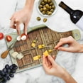 thumbnail image 3 of Rustic Cutting Board, Traditional Oak Crafted Doorway on Stone Facade Artisan Hand Made Features Culture, Tempered Glass Cutting and Serving Board, Wine Bottle Shape, Cream Brown, by Ambesonne, 3 of 4