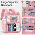 thumbnail image 5 of KOITHOT Clear Backpacks Large Heavy Duty PVC Waterproof Transparent Bookbag for School Adult Work, Pink, 5 of 7