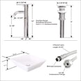 thumbnail image 2 of 16.5-inch Square White Ceramic Bathroom Vessel Sink Easy to Clean for Bathroom Vanity with Whole Set Combo, 2 of 3