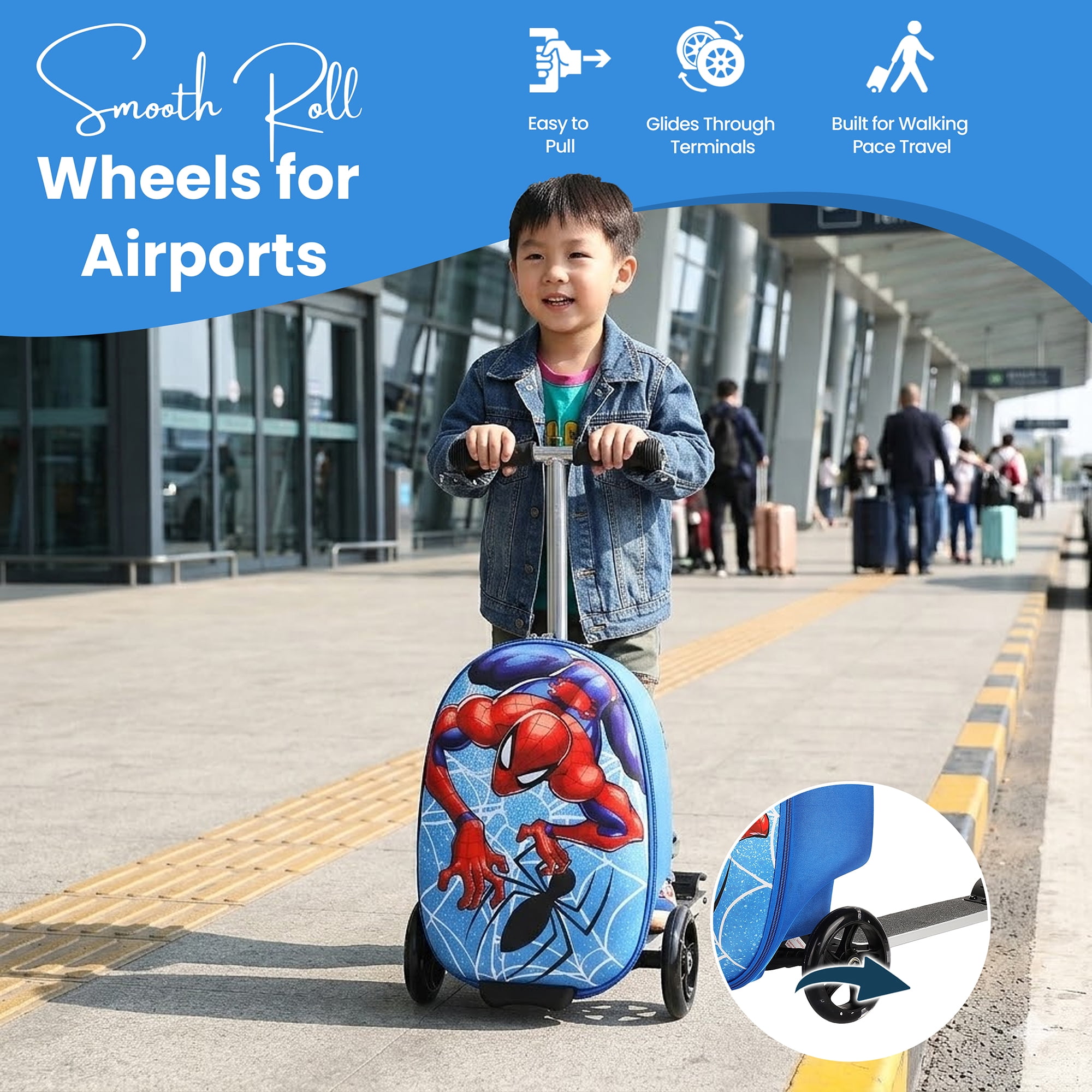 Spider-Man Pose Youth 18" Rolling Scooter Luggage