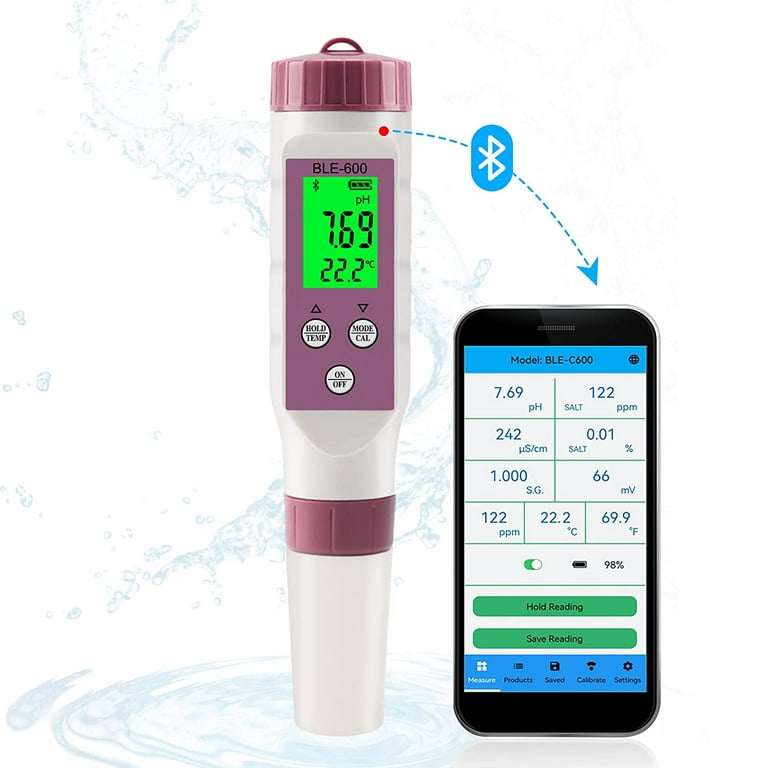 Wifi Water Quality Tester PH/EC/TDS/ORP/SALT/ Temp Meter Digital