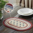 thumbnail image 3 of VHC Brands Celebration Dining Table Placemat, Braided Jute, Oval, Red Creme Blue, 10x15, 3 of 5
