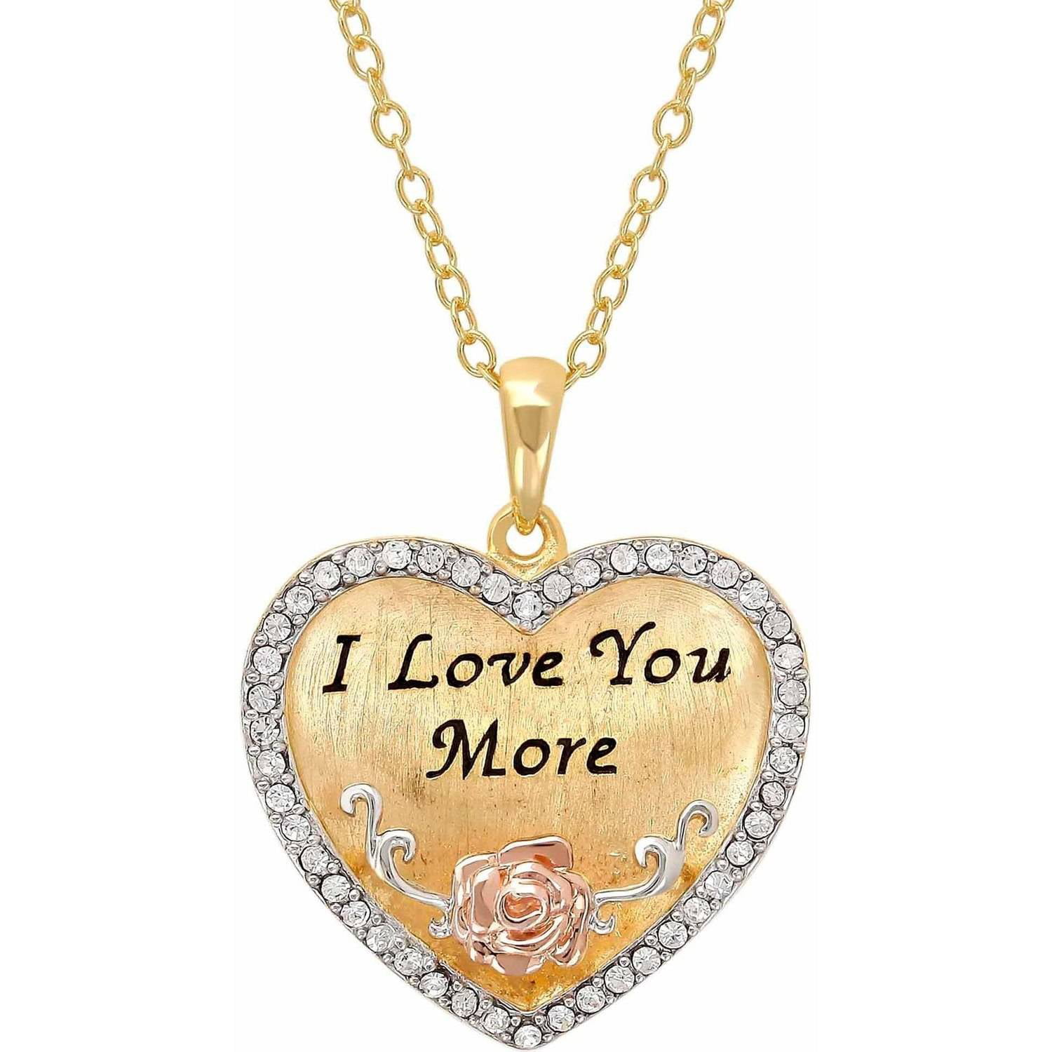Charm 18k Gold Plated Love Heart Crystal Pendant Chain Long Necklace Jewelry