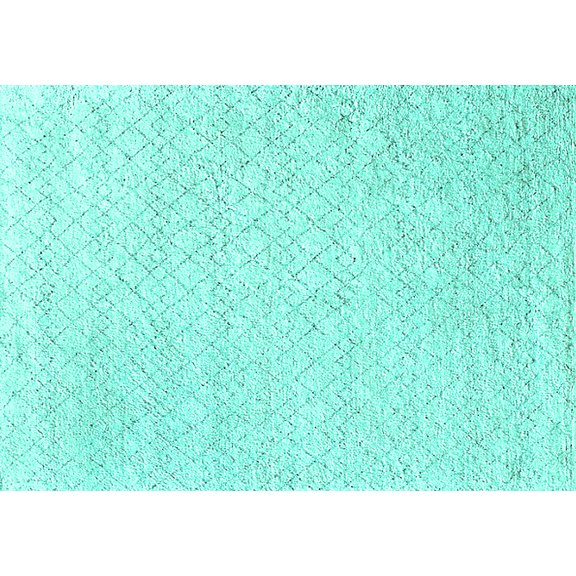 Ahgly Company Machine Washable Indoor Rectangle Solid Turquoise Blue Modern Area Rugs, 8' x 12'