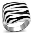 thumbnail image 1 of High polished (no plating) Stainless Steel Ring with Epoxy in Multi Color for Women Multi Color Stone Color Style TK848 Size 10, 1 of 4