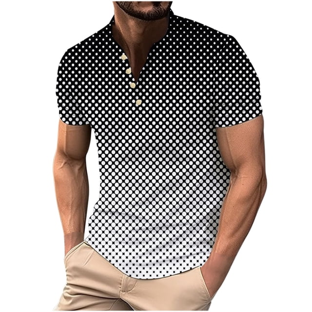 Camisas de Manga Larga para Hombres Mezcla de Polialgodón Sólido, Cuello Redondo Casual Botón Abajo Blusa para Invierno, Moda Y Uso Diario