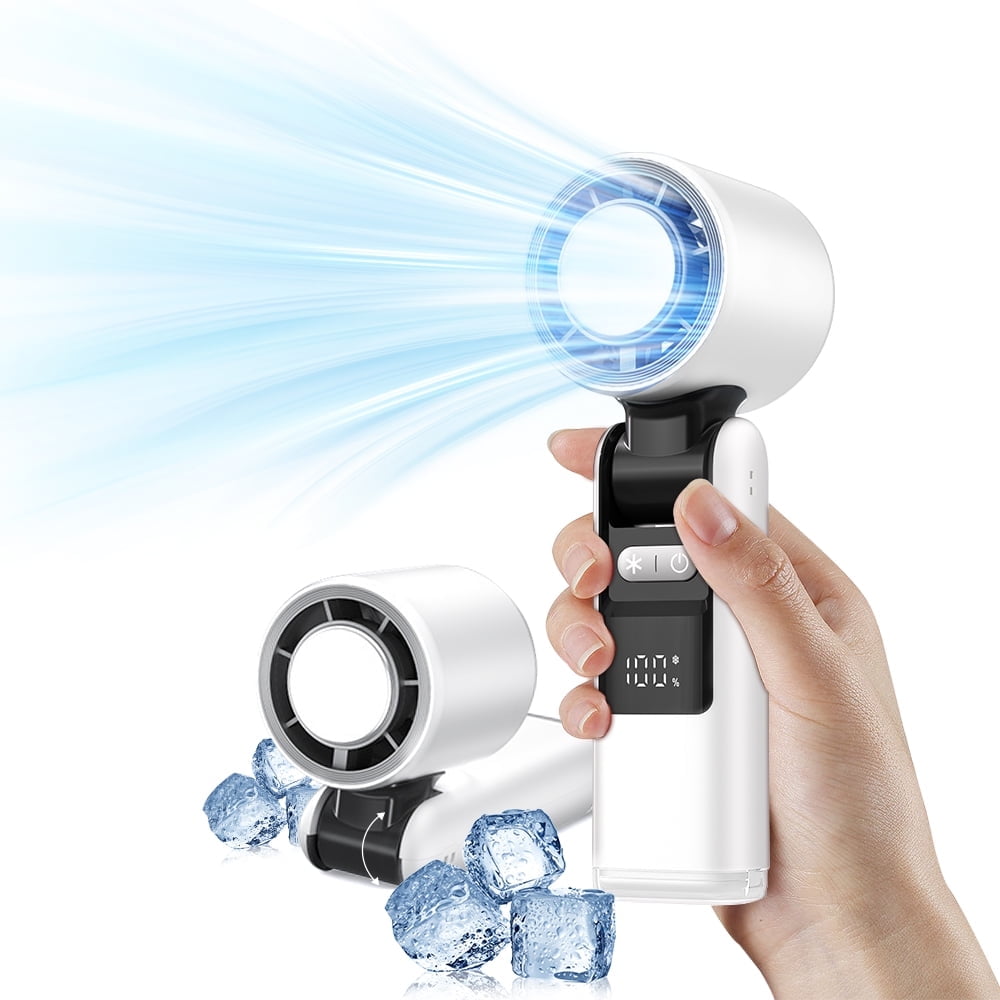 KAMIDA New style icy hurricane Handheld fan, 100 speed Violent Handheld fan, Mini portable folding small fan For Outdoors, Travel, Home, Desk