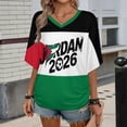 thumbnail image 2 of Soccer Cup 2026 Jersey JORDAN Soccer for Women with Colombia Flag Color Block and V Neck Short Sleeves Featuring Breathable Fabric for Tailgating Events Beach Outings Black M, 2 of 6
