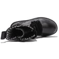 thumbnail image 4 of DADAWEN Boys Girls Ankle Boots Combat Boots Waterproof Boots with Side Zipper Leather Black 11.5 Little Kid, 4 of 7