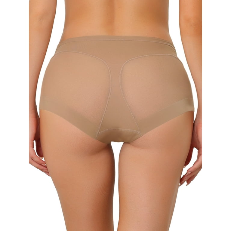 Unique Bargains Women's Plus Size Laser Cut Mesh High Rise Brief Stretchy  Underwear 
