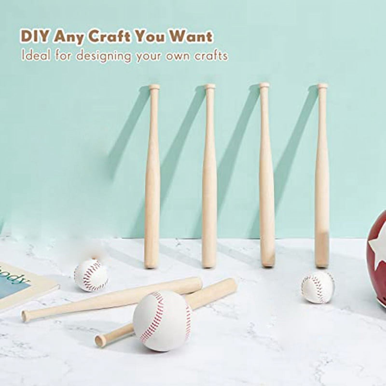 36 Pieces Mini Baseball Bat 7 Inch Unfinished Small Wooden Bats Unpainted Wood Baseball Bats for Painting Keychain,36 x small baseball bats,Wood