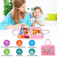 thumbnail image 1 of Tablero Ocupado Felt Kids Busy Board Basic Life Skills Tableros de aprendizaje Juguetes educativos (rosa), 1 of 7