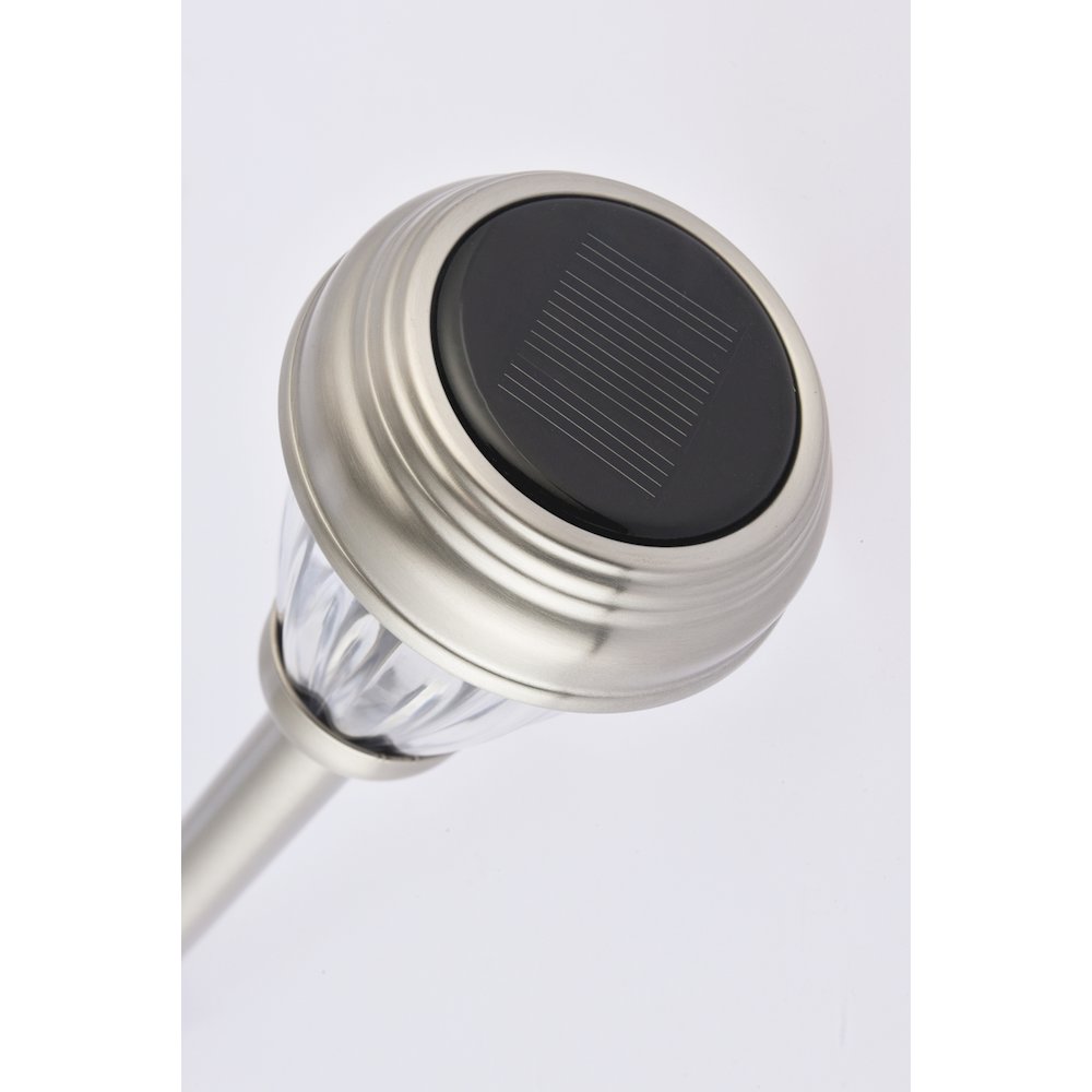 Outdoor silver LED 3000K pathway light in pack of 6
