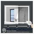 thumbnail image 5 of LED Bathroom Mirror 36x24 inch with Anti-Fog Touch - Frameless Illuminated Wall Mirror for Vanity, Shower, Dressing - Adjustable Brightness, Color Temperature, 5 of 6