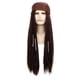 thumbnail image 1 of Peluca para cosplay, pelo largo, color marrón pirata, con trenzas, 72 cm, para adulto, 1 of 3
