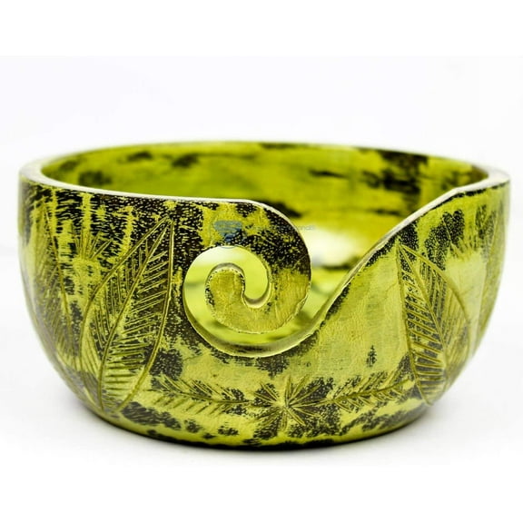 Exquisite Premium Yarn Ball Storage Bowls | Hand Painted Lovely Decor Yet Functional Yarn Dispenser (Small ( 6 x 3 x 6 Inches ), Ambush Green)