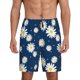 thumbnail image 1 of Balery Daisies Flowers Pantalones cortos de pijama de punto de algodón para hombre con cinturilla y bolsillos-X-Large, 1 of 6
